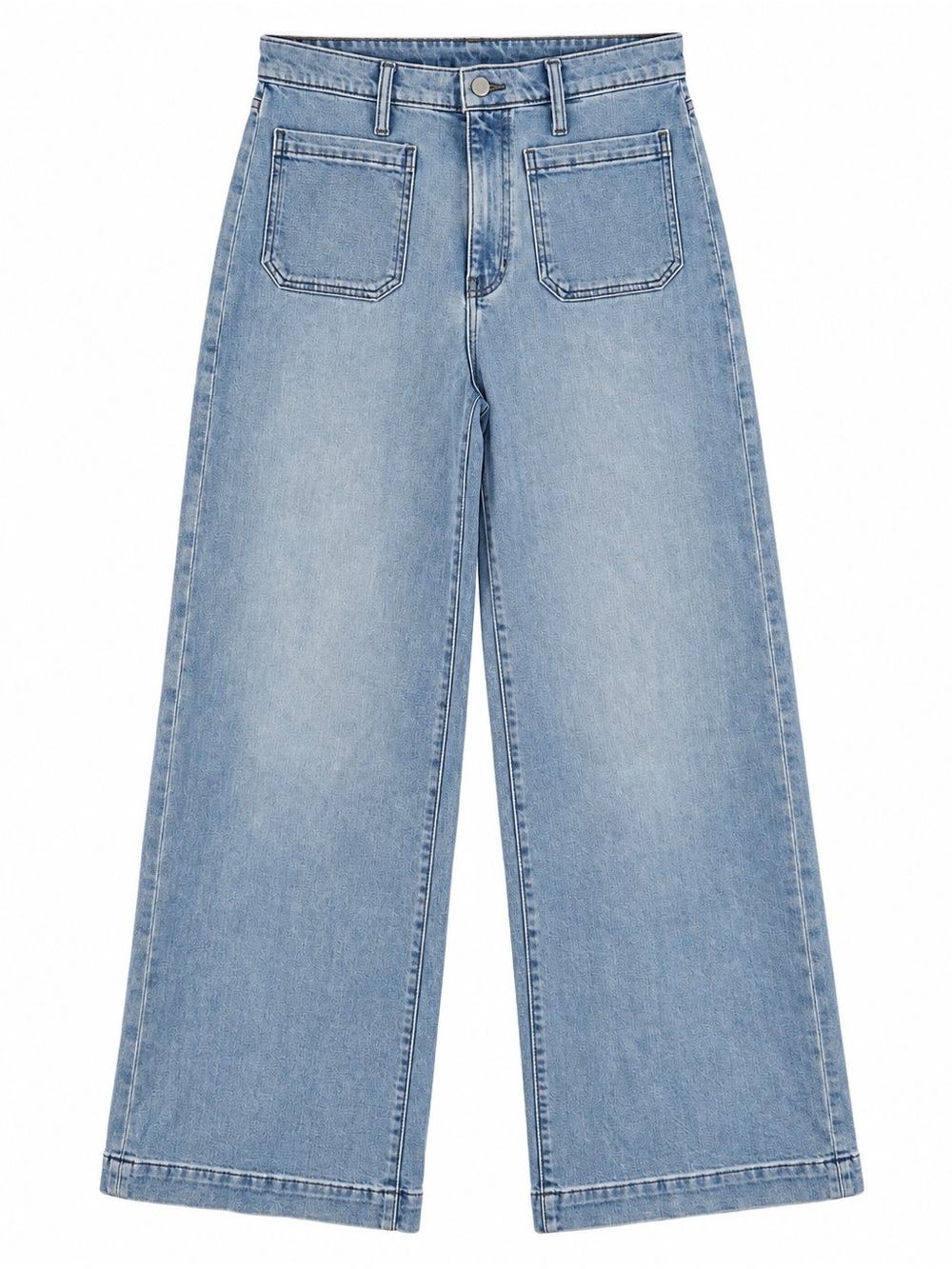 Banana Republic Premium Denim High-Rise Wide-Leg Jeans - Light Wash, Size 30